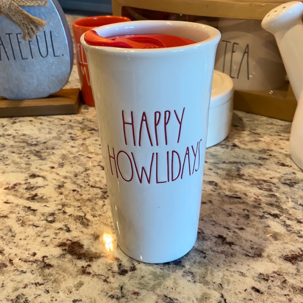 Rae Dunn Happy howlidays mug to-go